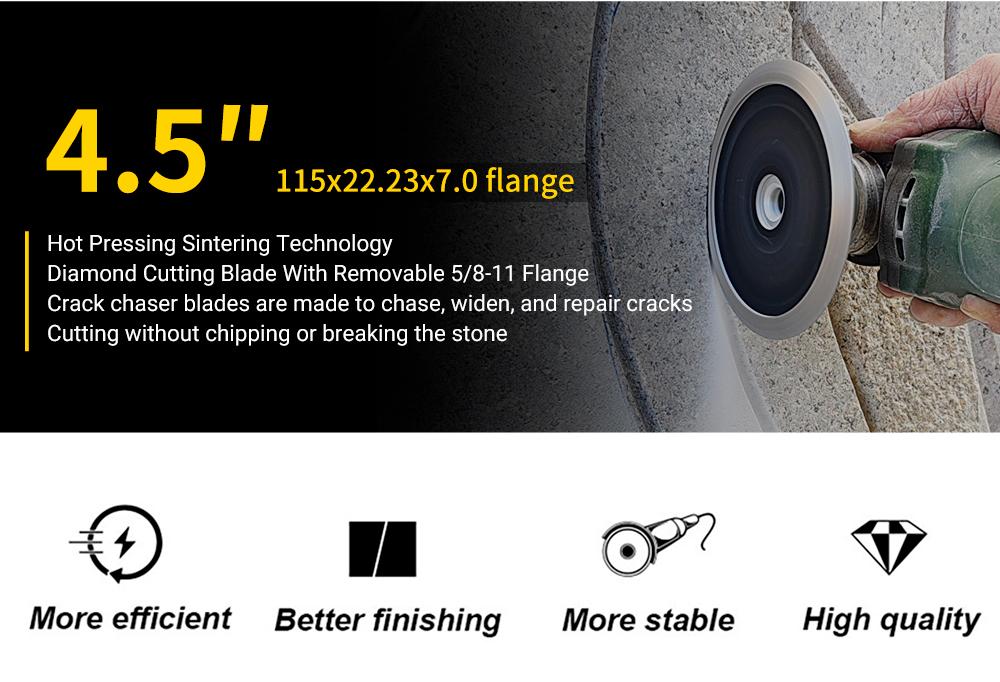 4.5"(115MM) V Groove Diamond Blade - Duty Grooving/Cutting Disc for Granite, Concrete, Stone - Angle Grinder Spade Blade for Masonry & Construction Work  Tool