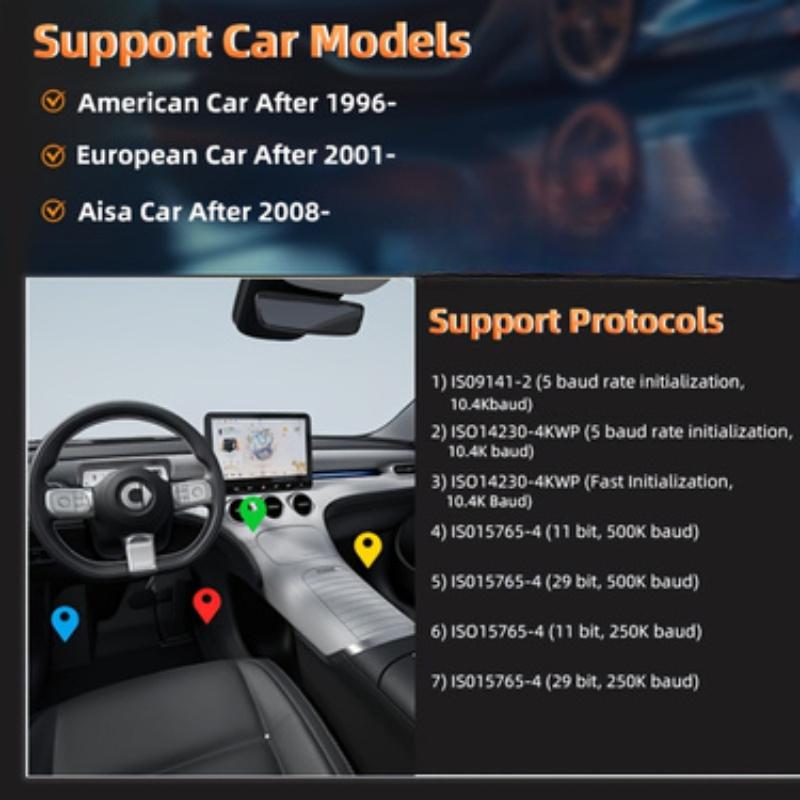 Wireless Obd2 Scanner, Car Diagnostic Scanner, Full System Scan & Emission Test, Real-Time Data Analysis Via Android & iOS, No Battery Needed, Durable Design