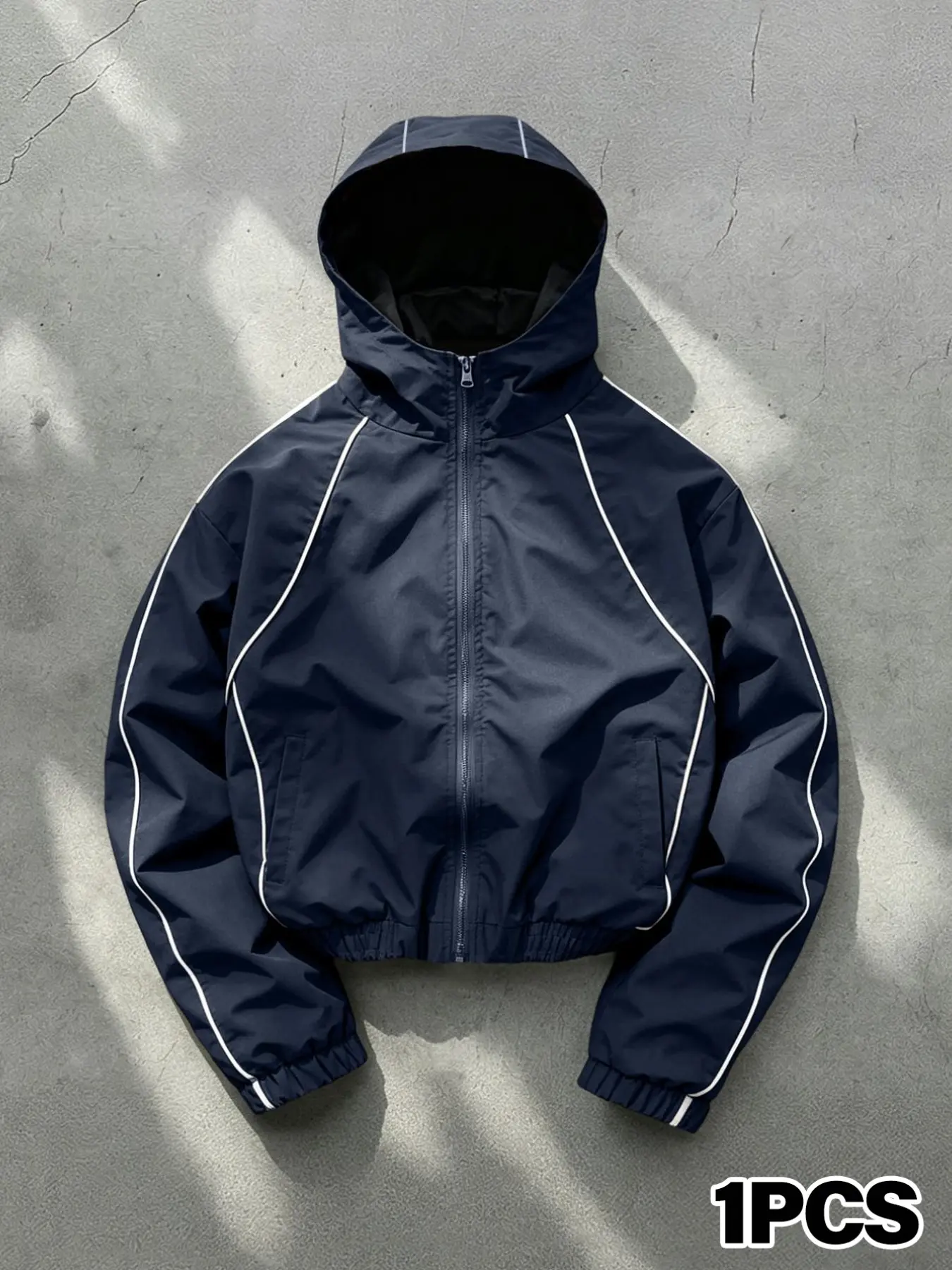 Men's Hooded Fashion Fit Jacket, Long Sleeve Casual Style, Wind-Resistant Wrinkle-Free Fabric, Bright Color, All Seasons, Daily Wear, Night Run, Shopping, Coats
