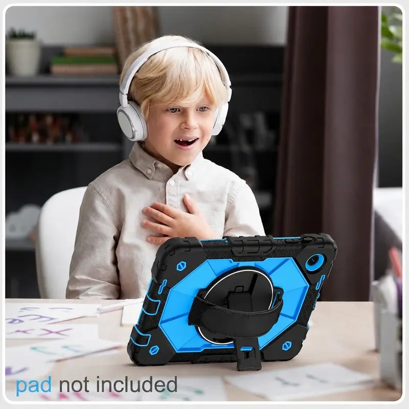For T-Mobile Revvl Tab 2 10.1-Inch 2025 Rugged Tablet Case, Shockproof Kickstand Protective Tablet Cover with Handle and Stand, Soft Safe Material for Kids and Outdoor Use, Tablet Casing (Case Only)