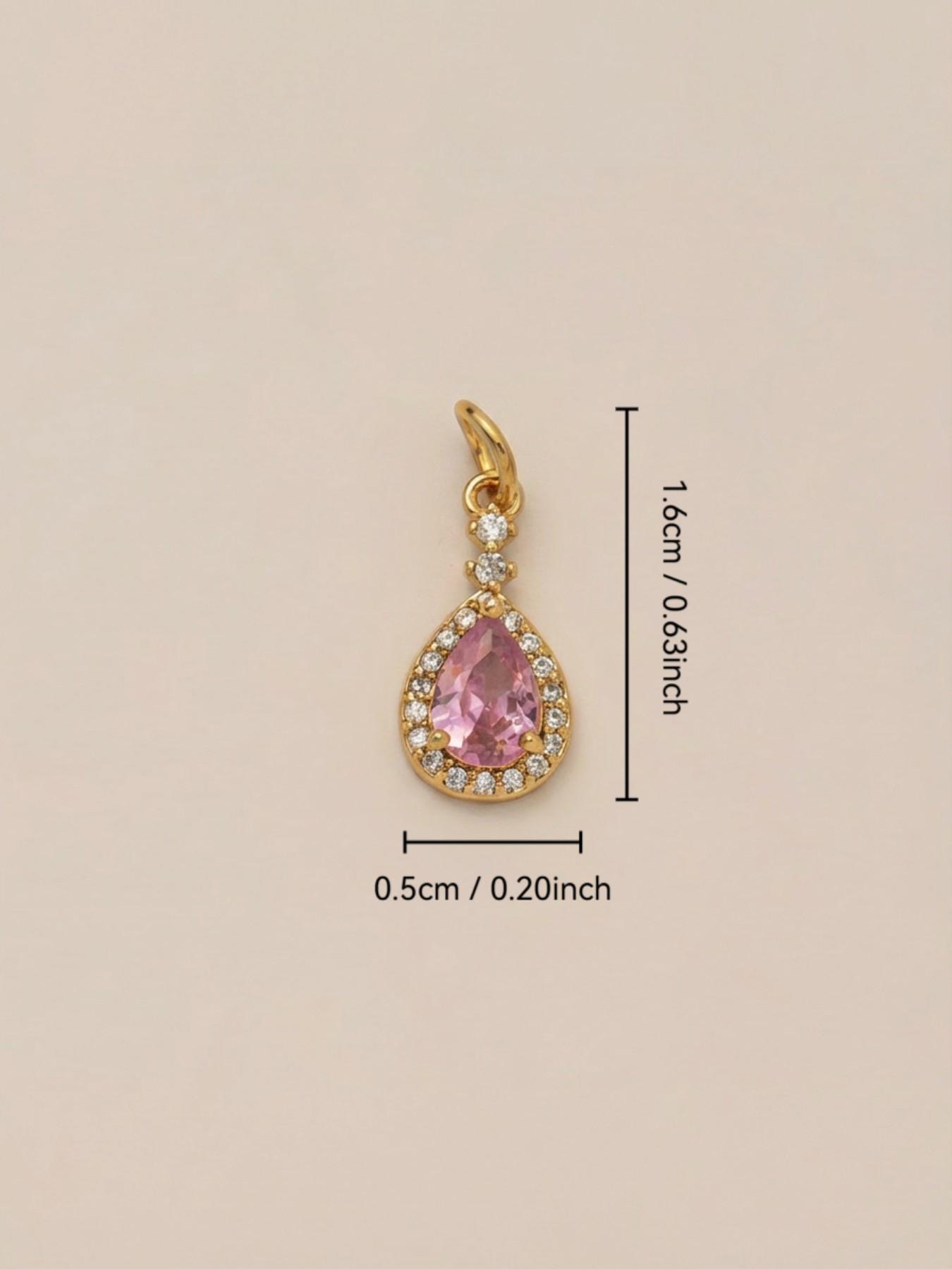 1PC stylish commuter bohemian style pendant, set with synthetic cubic zirconia, featuring a bow, butterfly moon, lemon cherry, and other fruit motifs. Made of 18K gold-plated copper, this DIY fashion accessory is suitable for keychains, bags, and jewelry.