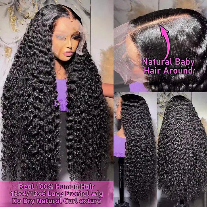 13x4 Kinky Curly Lace Front Wigs Human Hair For Women  display picture 1