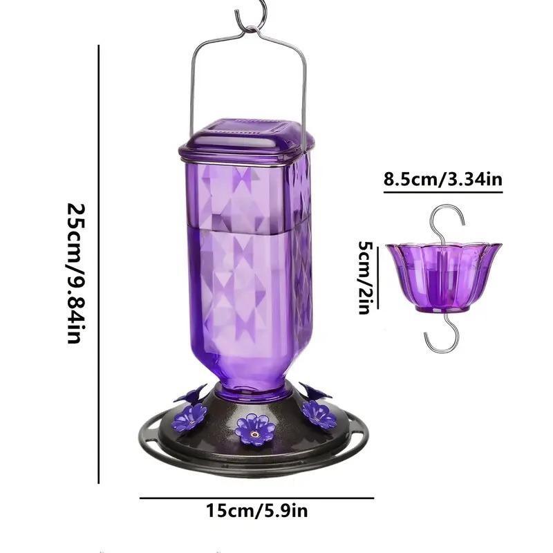 Outdoor Hanging Hummingbird Feeder, 26oz Leak-Proof Nectar Feeder, 6 Feeding Ports, Ant Barrier, Garden Decor, Best Holiday Gift