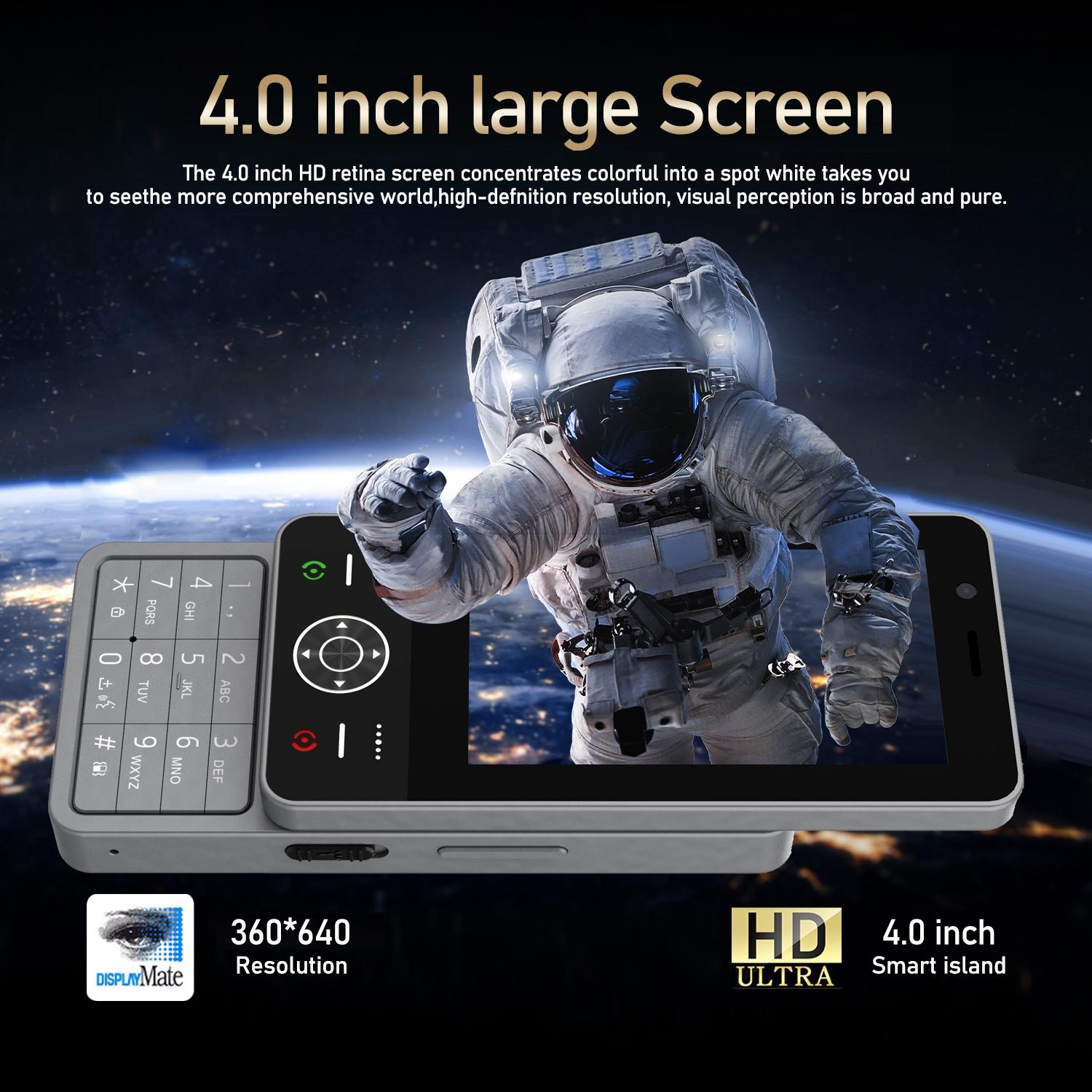 FUFFi-Sliding SmartPhone 4G Network, Mini 4.0 Inch Display, Dual Sim Card Slot, 2+16GB Storage, 2+2mp Camera, Ideal for Everyday Use