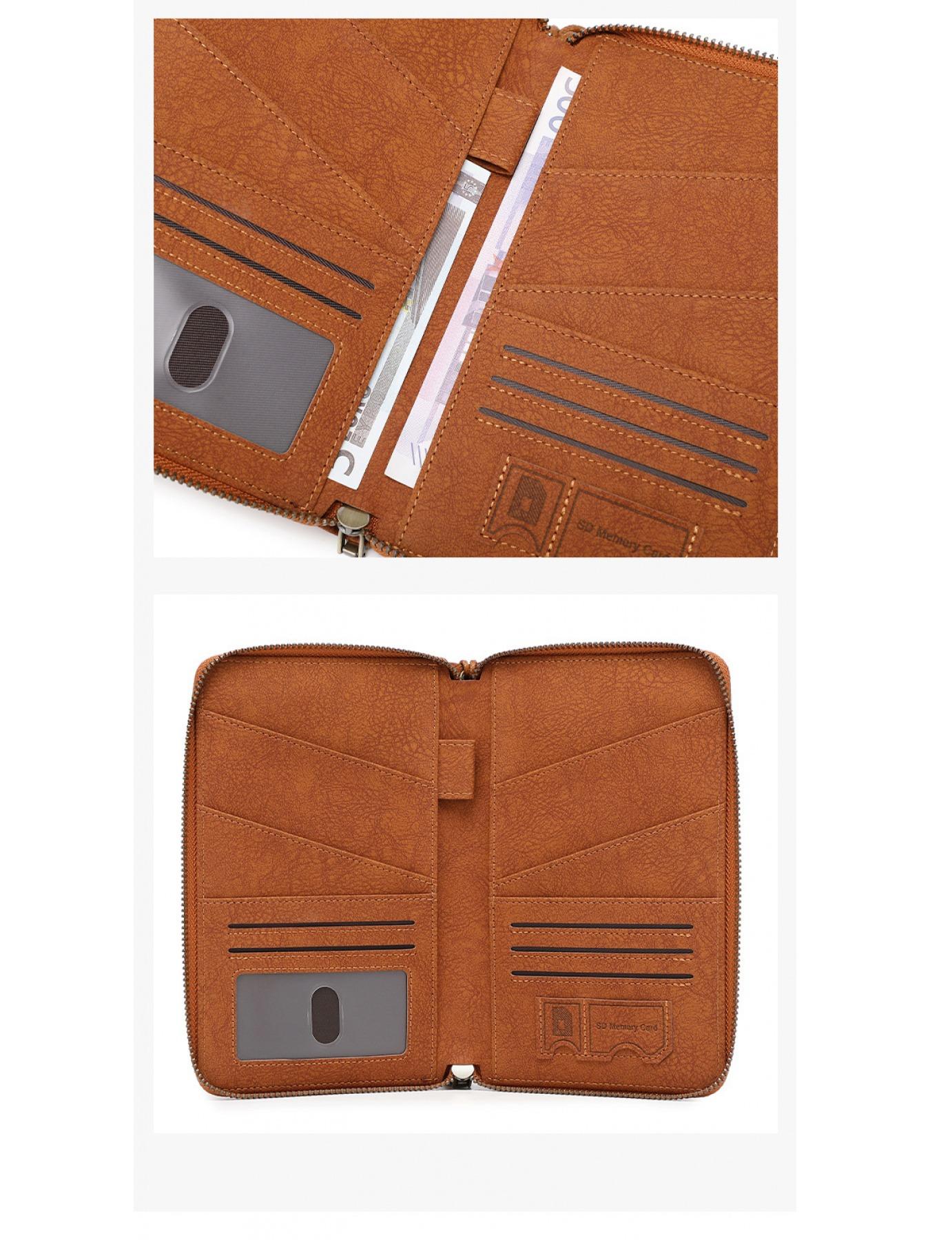 Multi-Functional Travel Document Organizer - RFID Blocking Long Zippered Passport Wallet, Passport Cover, Ticket & ID Storage Bag, Travel Document Holder