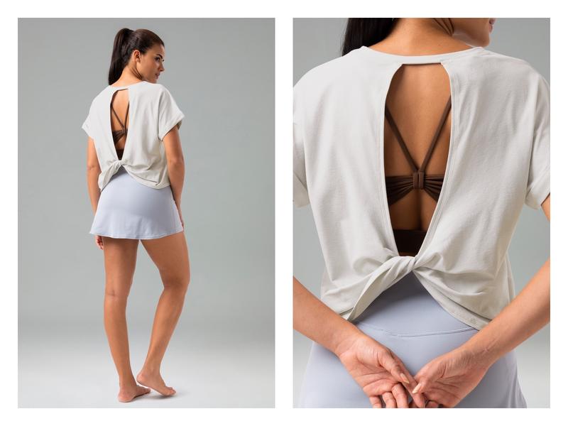 Colorfulkoala Women's Loose-Fit Batwing Sleeve Top – Back Twist Design, Crew Neck, Mid-Length, Eco Sorona Fabric