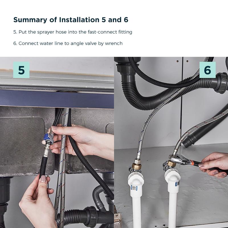 FORIOUS Kitchen Faucet with Pull Down Sprayer 2 Modes Single Handle High Arc Stainless Steel Kitchen Sink Faucet for Farmhouse RV Laundry Utility Room