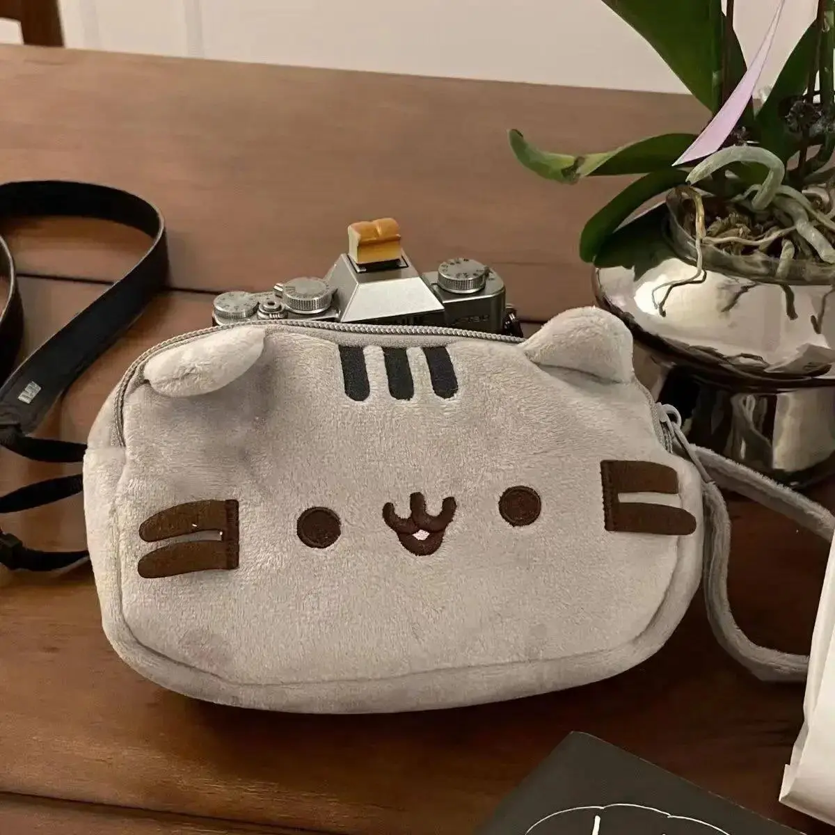 Kawaii Pusheen Fat Cat Cartoon Pencil Case Large Capacity Student Stationery Bag Portable Pen Storage Pouch Cosmetic Bag Gifts
