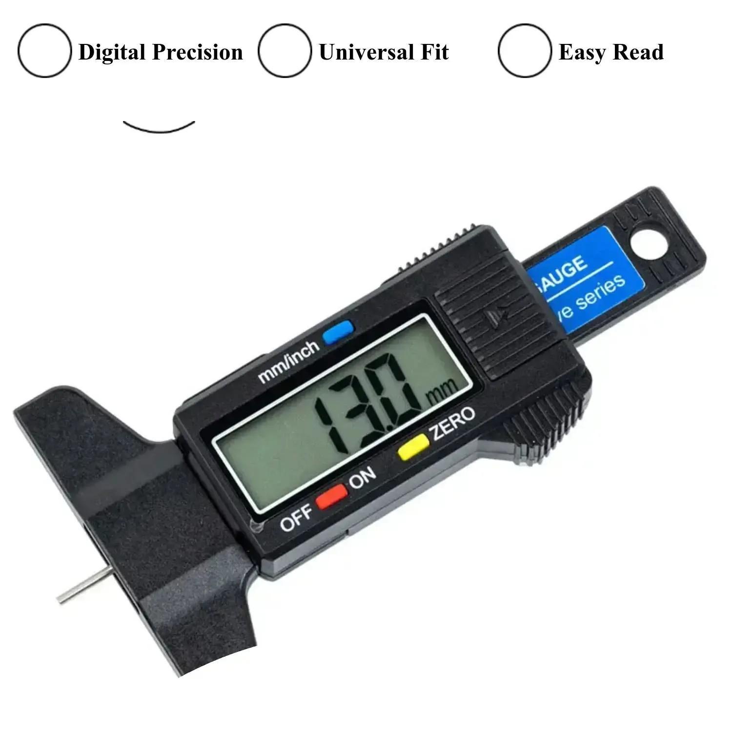 Tire Tread Depth Gauge with Digital LCD Display, Accurate Measurement Tool for Cars & Trucks, Essential Auto Maintenance Accessory