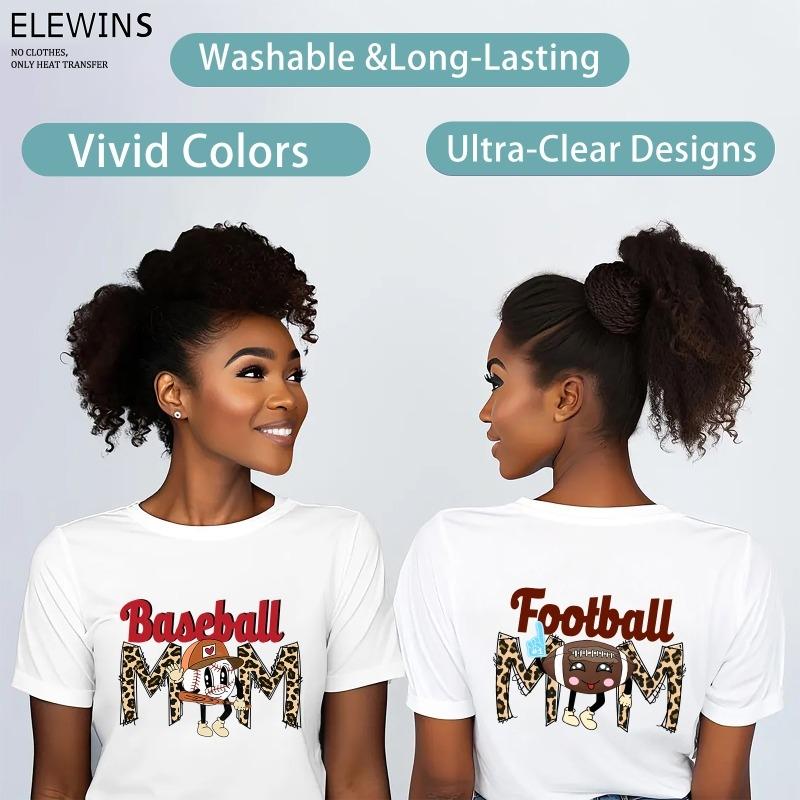 6 Sheets Baseball Mother's Day Heat Transfer Vinyl HTV Gold Foil DTF Transfer for T Shirts Hoodies Jeans Bags Pillows Washable Iron on Vinyl for Men Women