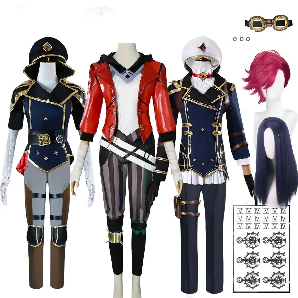 in stock LOL Caitlyn Kiramman Cosplay Violet Arcane:Game Caitlyn The Sheriff Of Piltover Violet Cosplay Costume Wig Halloween