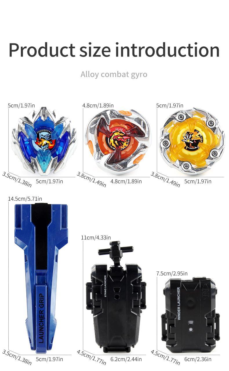 Bey X UX Booster Starter Battle Top with Launcher Grip Set Gyro Spinning Toy Fighting Game Xmas Gift