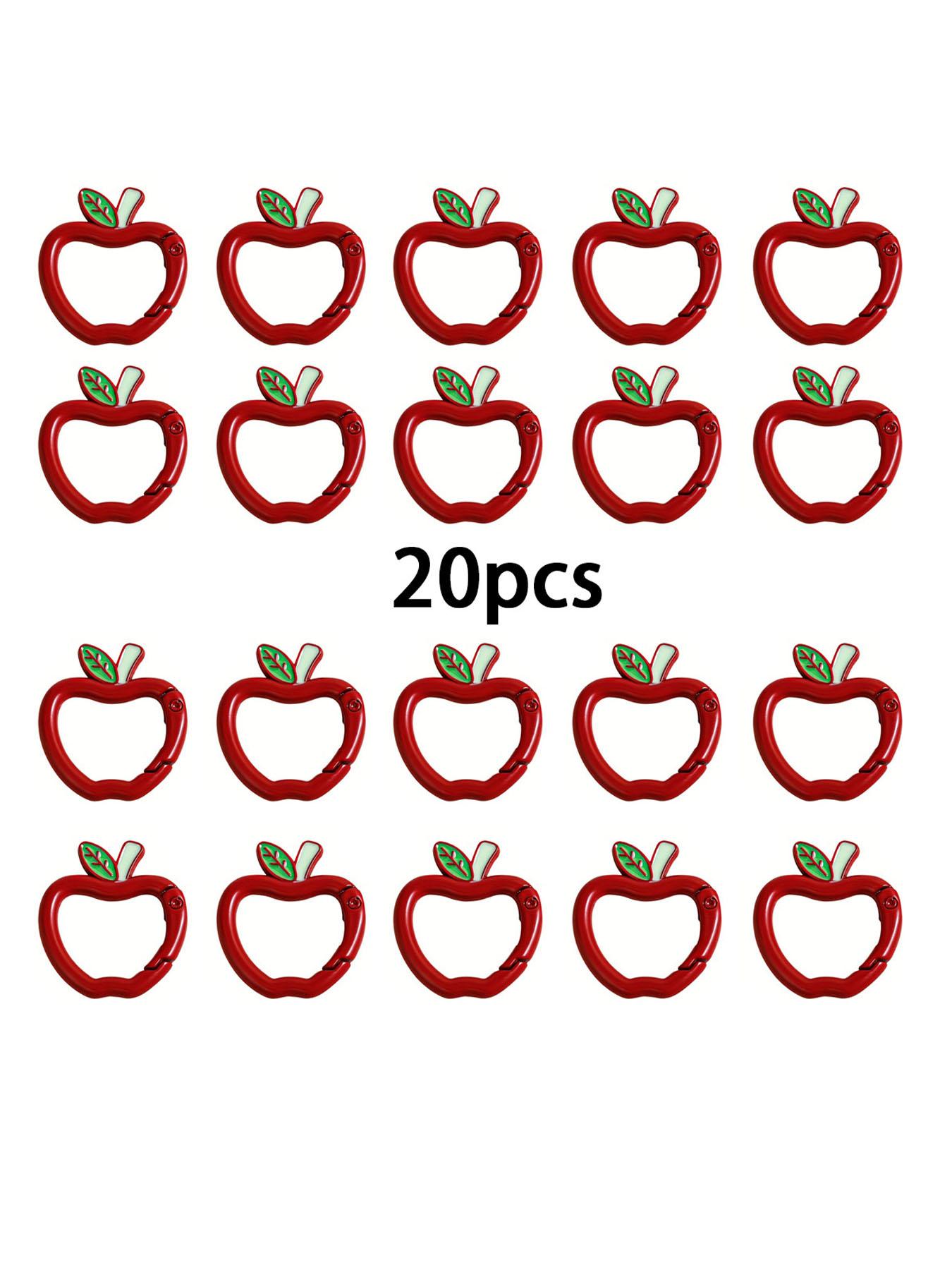 5/20pcs  Apple-Shaped Key Rings for Holiday Celebrations, Bracelet Necklaces, Keychains, And Craft Jewelry Making