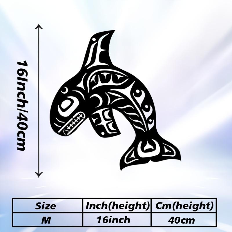 1pc Orca Metal Wall Art - Rust-Resistant Iron Orca Statue Mural Suitable for Coastal Nautical Decor, Ocean Theme Bedroom & Christmas Marine-Themed Gift for - Elegant Orca for Marine Lovers