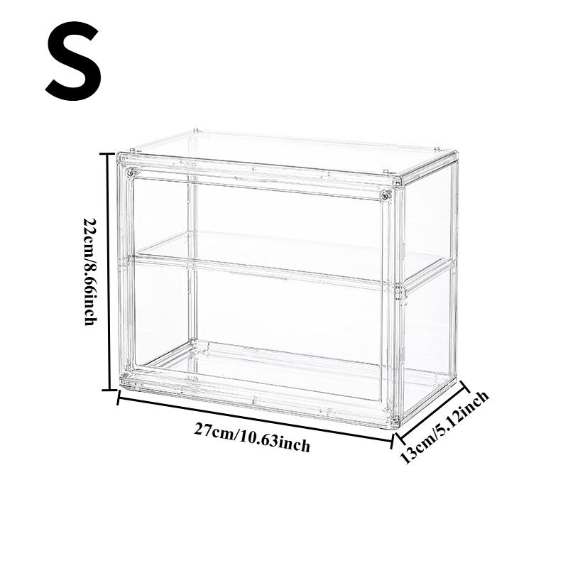 Portable Display Cabinet Organizer with Snap-On Lid, Transparent Acrylic Storage Box for Cosmetics, Toys, Jewelry, Collectibles