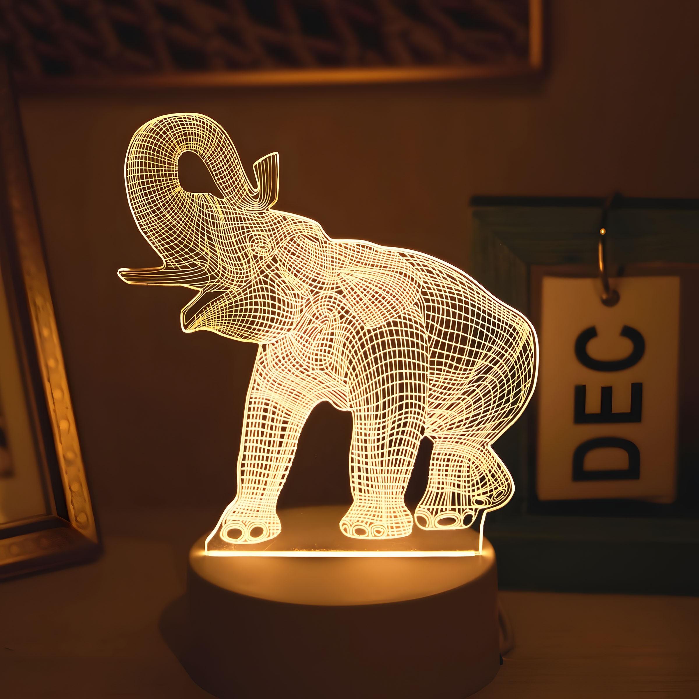 USB Glow Elephant Creative Night Light, Cute Elephant Home Decor, Desktop Decoration, Living Room Room Decor, Birthday Gift, Holiday Gift, Animal Night Light
