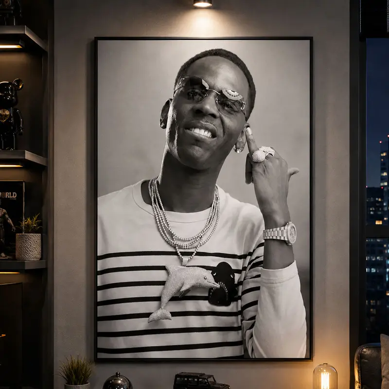 Young Dolph Poster, Hip Hop Music Wall Art, Rapper Art Print, Urban Music Decor, Living Room Bedroom Wall Art, Music Studio Artwork, Streetwear Aesthetic Decor, Rap Fan Gift, Modern Music Poster