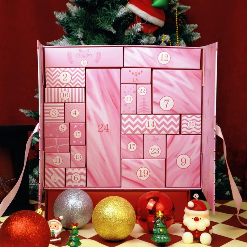 Countdown Dream Calendar Themed Gift Box, 24 Surprise Slots, Valentine's Day Heart Decoration, Holiday Decor & Gifts, Perfect Valentine's Present