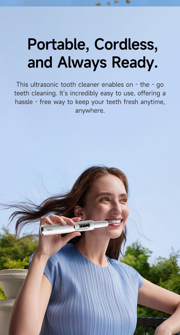 MDLIKE Plaque/Tartar Remover for Teeth, Dental Calculus Remover Teeth Cleaning Kit with LED Light & 5 Adjustable Modes Tartar Remover-Cleansing Mouth Care Father's Day Gift Long Battery Life Waterproof Oral