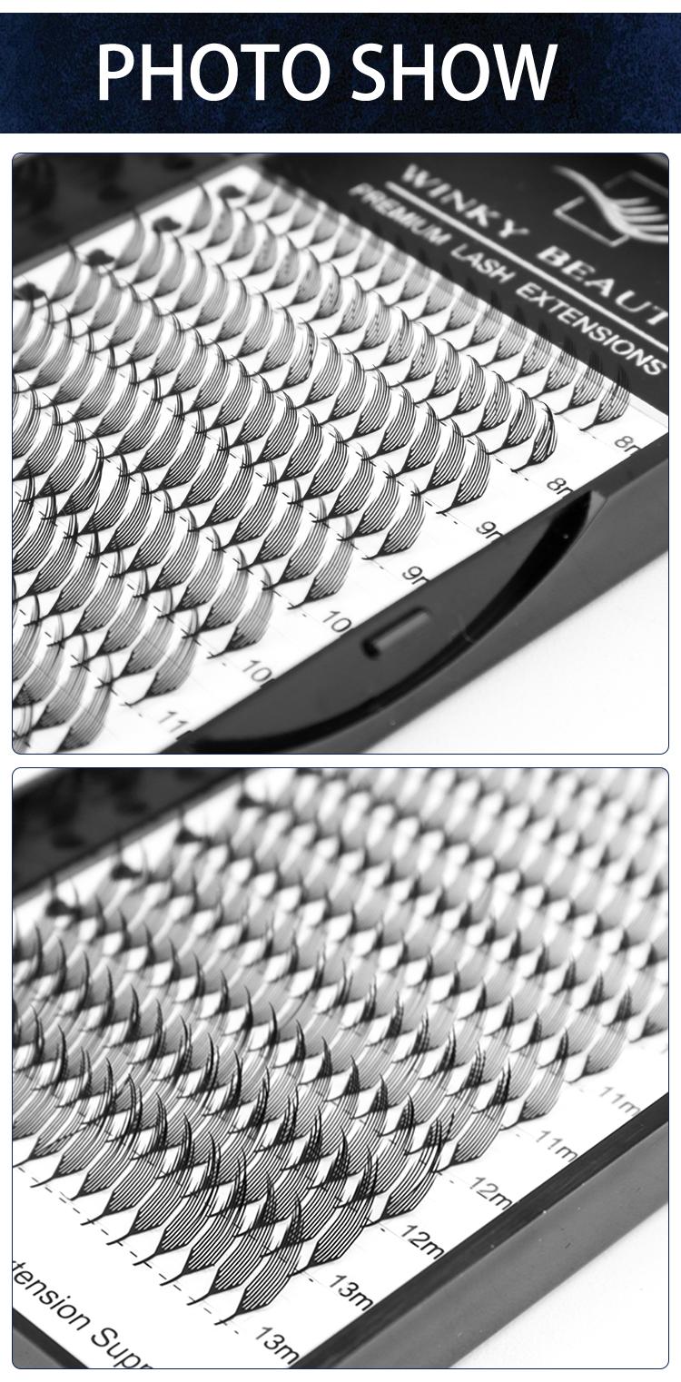 Winky Beauty Elf Spire False Lashes 8-13mm Mixed Natural Doll Style, Professional Eyelash Extension Supplies, 0.07mm Thickness