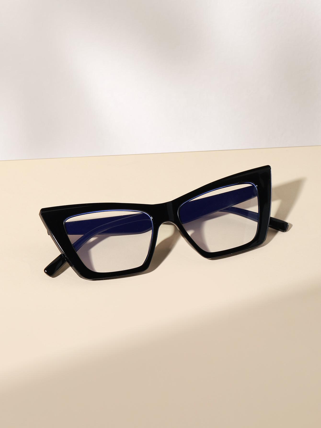 Women's Fashion Cat Eye Color Block Frame Glasses, Stylish Eyeglass, Casual Eyewear, Retro Style, Perfect for Students Daily Use, Clothing Accessory, Trendy Casual Eyeglasses