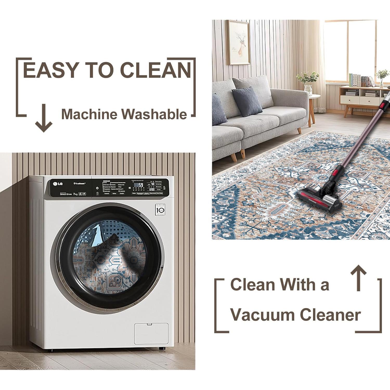 Boho Floral Pattern Hallway Runner Rug, Bohemian Style Rugs, 1 Count Non-slip Laundry Room Mat, Soft Non Shedding Washable Bed Carpet, Long Rug for Entryway Bedroom Kitchen Bathroom, Boho Area Rug