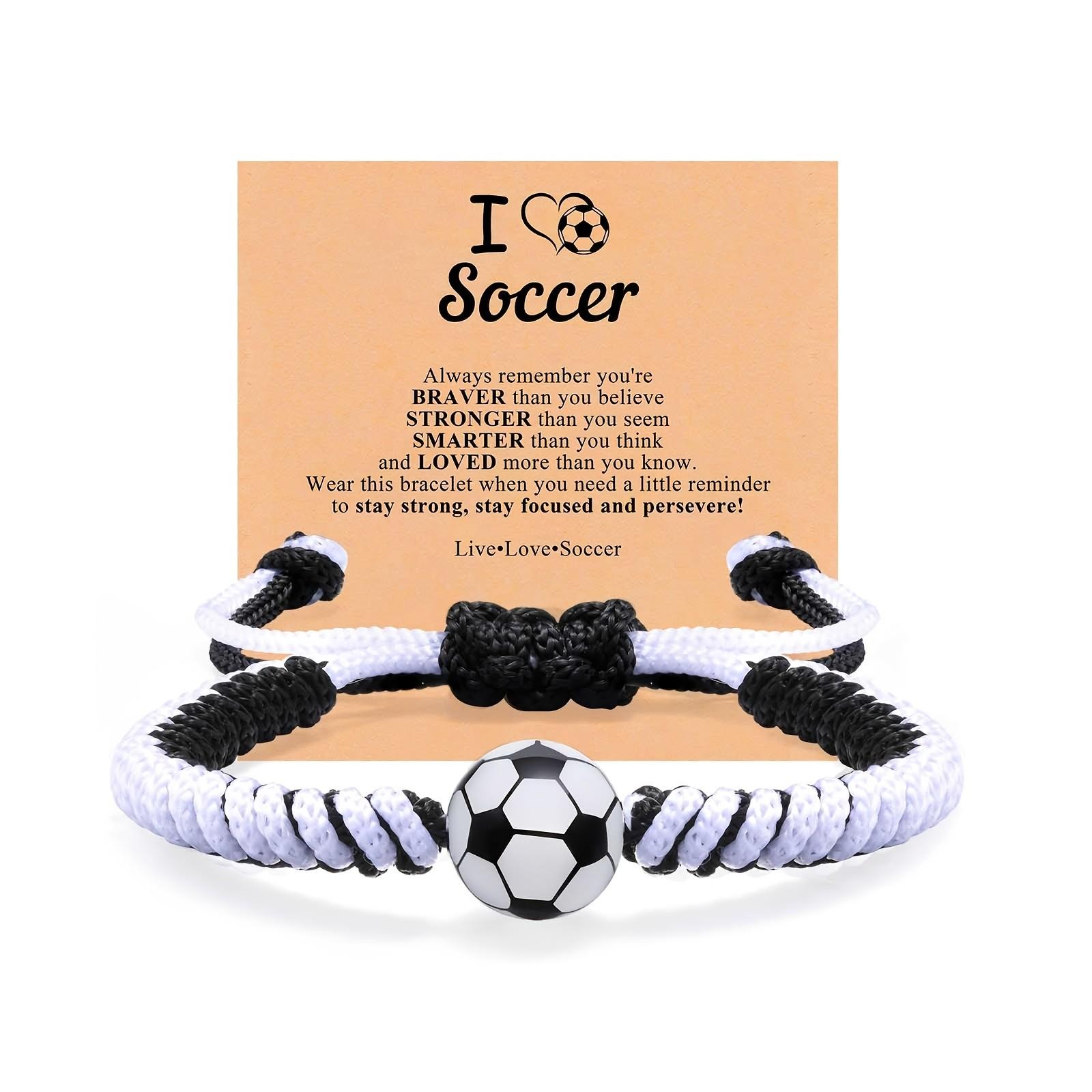 1PC Sports Theme Bracelets Set - Adjustable Hand-Knotted Nylon Cord, Durable Anti-Fray, Soccer/Basketball Design, Trendy Minimalist Wristbands, Perfect for Sports Players, Stylish Athletic Accessories, party decoration