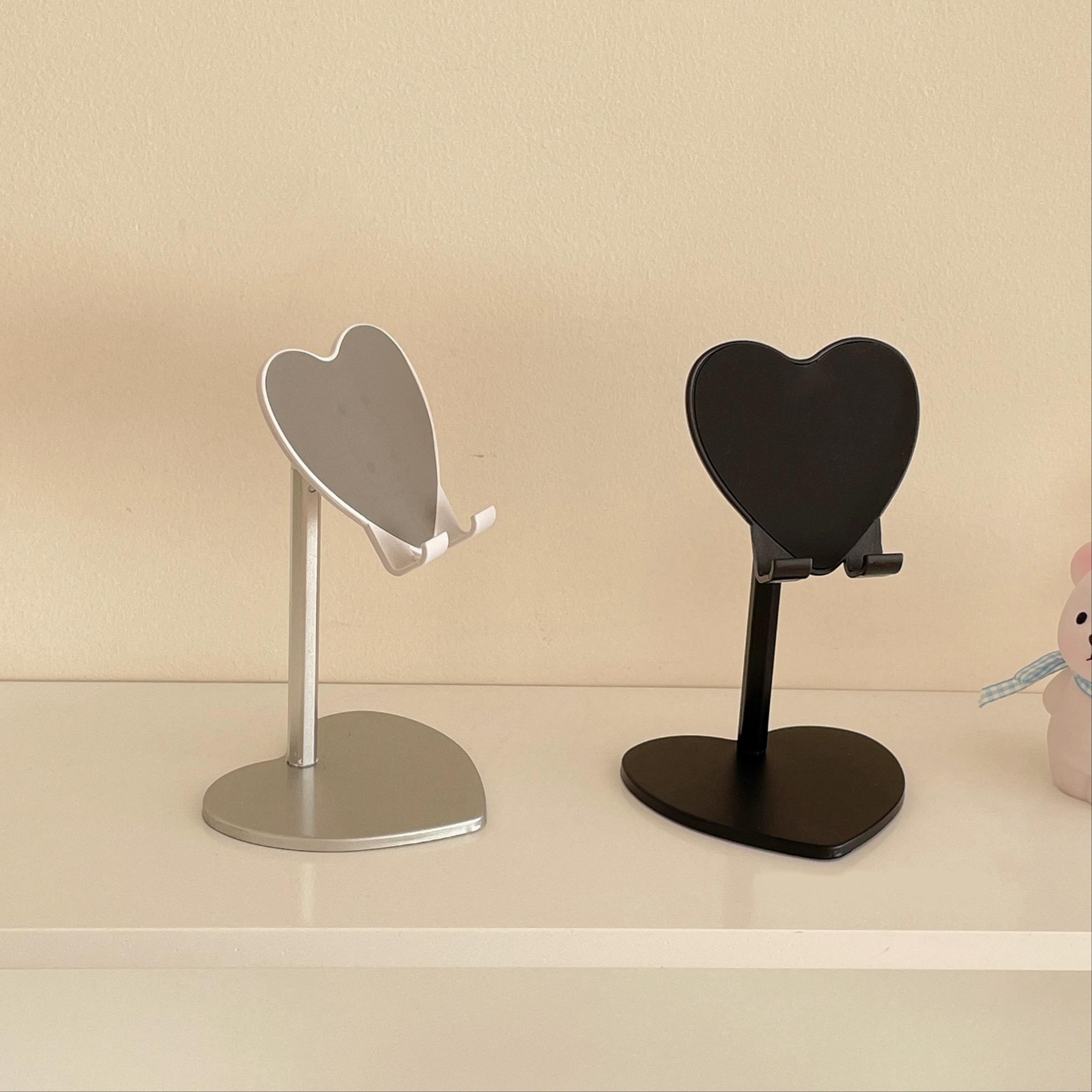 Heart-Shaped Phone Stand Desktop Tablet Holder Adjustable Height Support Stand Portable Phone Holder, Perfect for Watching Movies, Simple and Clean Design, Cell Phone Stand