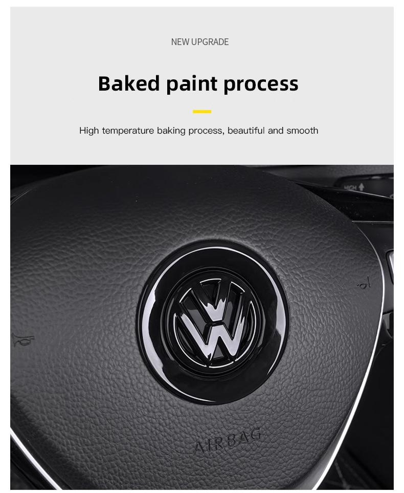 Car Steering Wheel Center Emblem ABS Logo Stickers, Sticker For Cars, Interior Accessories Ring Cover For VW Volkswagen Atlas Jetta Touareg Golf Polo GTI Taos Passat Tiguan Arteon Caddy Beetle Amarok Transporter