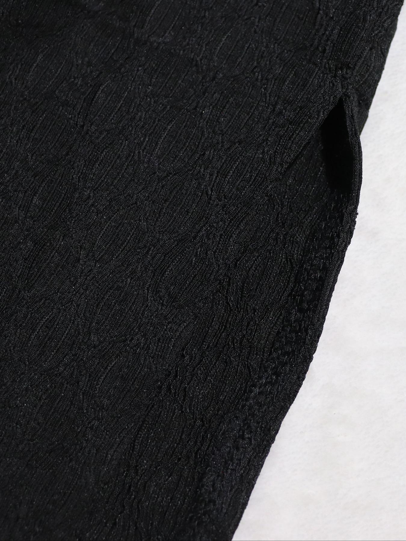 Plus Size Elegant Dress – V Neck Tie Waist Long Sleeve Gown, Party Evening Essential, Slim Fit, Spring & Fall Fashion