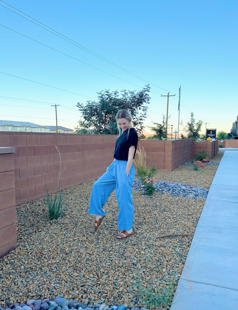 Angeralla Christmas gifts High Waisted Plicated Side Pocket Wide Leg Long Palazzo Casual Pants