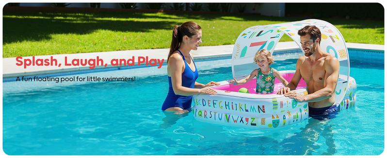 QPAU Kiddie Pool – 65" x 39" Inflatable Pool for Kids & Toddlers, Ball Pit & Baby Pool with Soft Cushioned Floor, Canopy for Sun Protection, Durable Outdoor Play Toys for Backyard & Indoor Use holder Portable Fun Outdoorfun QPAU Kiddie Pool – 65" x 39" Inflatable Pool for Kids & Toddlers, Ball Pit & Baby Pool with Soft Cushioned Floor, Canopy for Sun Protection, Durable Outdoor Play Toys for Backyard & Indoor Use holder Portable Fun Outdoorfun