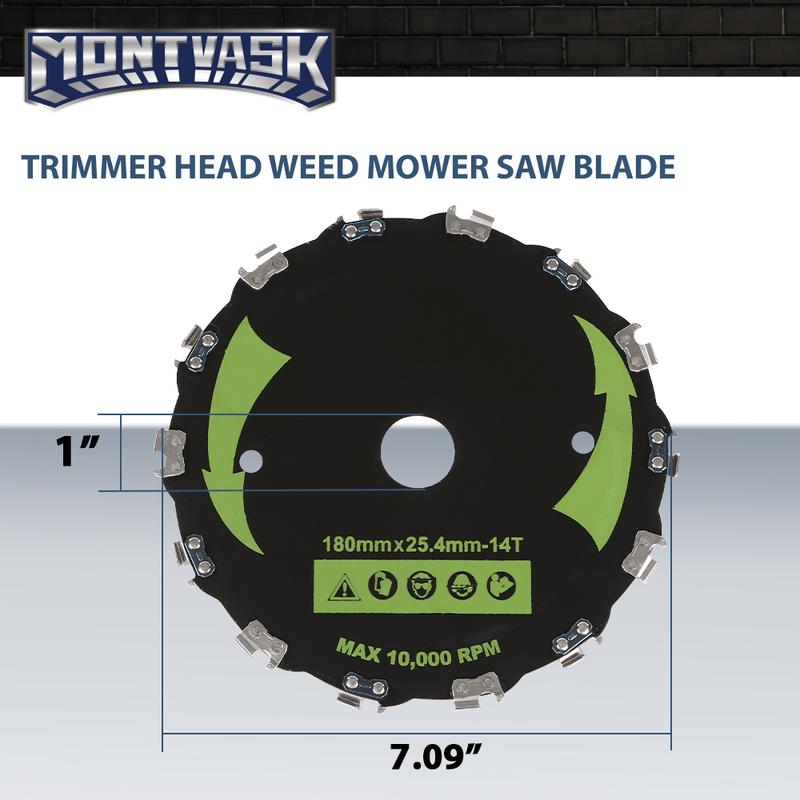 CROSSDESIGN 2PCS 7" Chainsaw Tooth Brush Blades Fit For Bush Cutter Weed Eater Trimmer Head