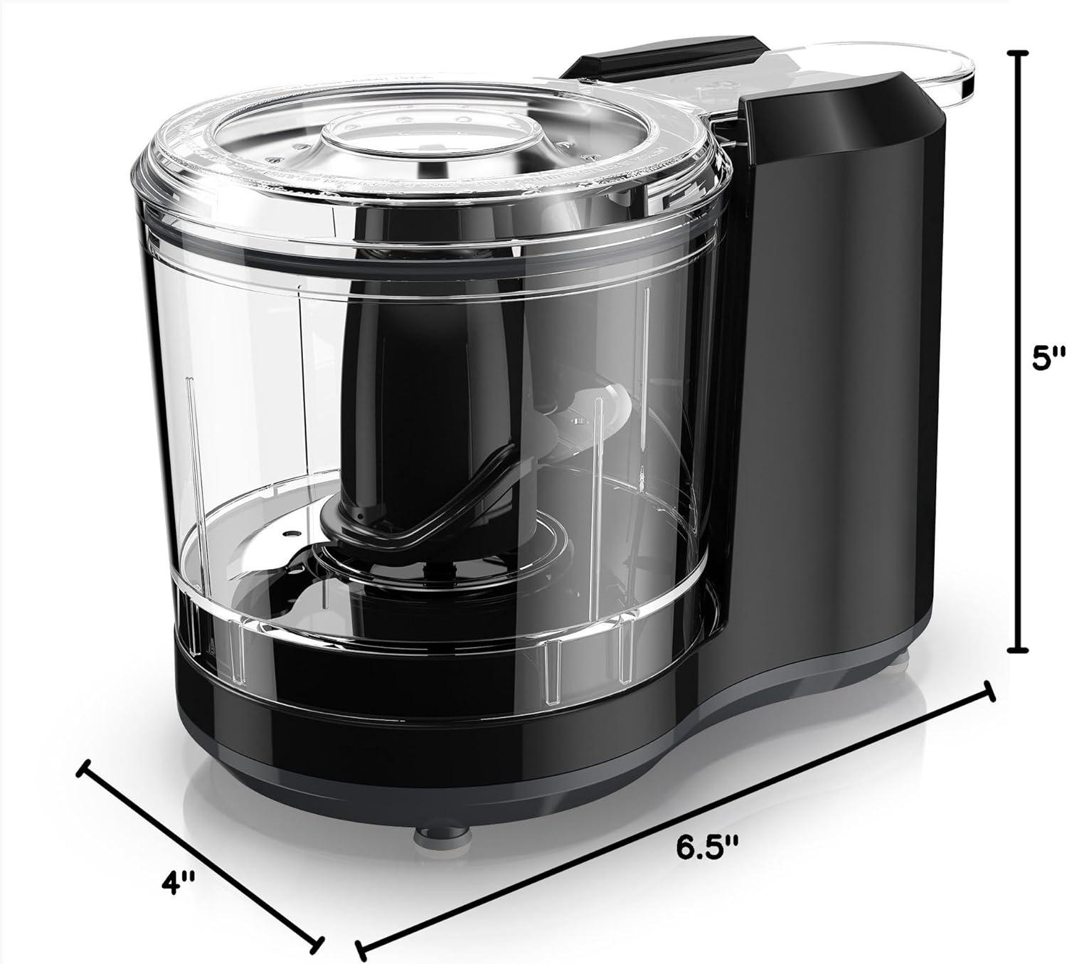Compact 1.5-Cup Electric Food Chopper for Food Chopping, 1-Touch Pulse Control, 150W Motor, Stay-Sharp Blade, Dishwasher Safe
