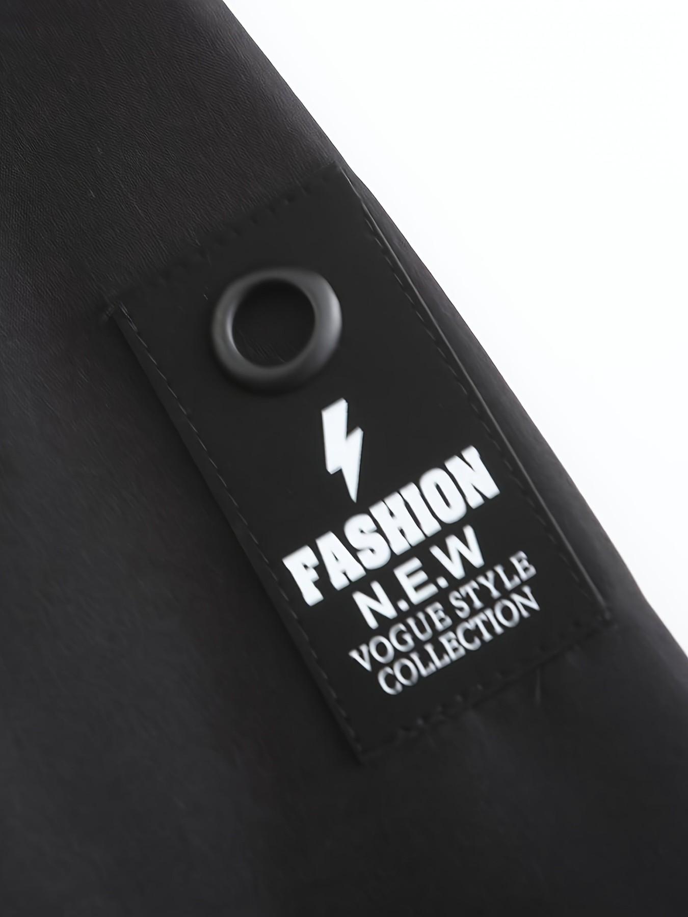 Custom Umbrella Corporation Hooded Jacket, Neon Line Military Function Windbreaker, Reflective, Long Sleeve, Casual Fitted Geometric Pattern, All Seasons