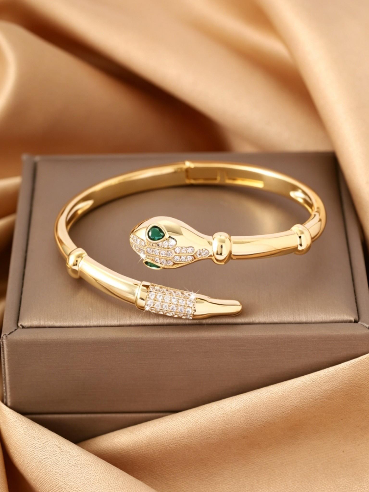 Luxury Snake Zircon Bracelet, Bamboo Joint Design, Unique Multifunctional Jewelry, Elegant Accessory for Various Occasions