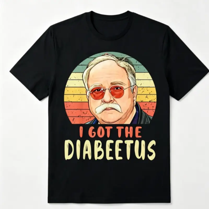 Men’s Casual Crewneck Summer T-Shirt Funny Type 1 & Type 2 Diabetes Awareness Pancreas Humor Novelty Graphic Tee