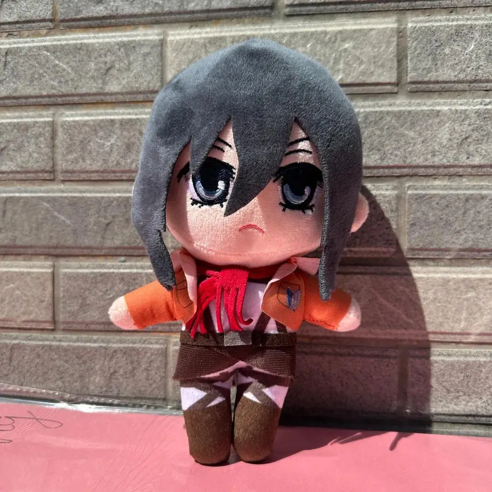 20Cm Anime Attack on Titan Plush Toys Doll Kawaii Levi Eren Mikasa Cute Collection Green Stuffed Plushies Cosplay Accessories