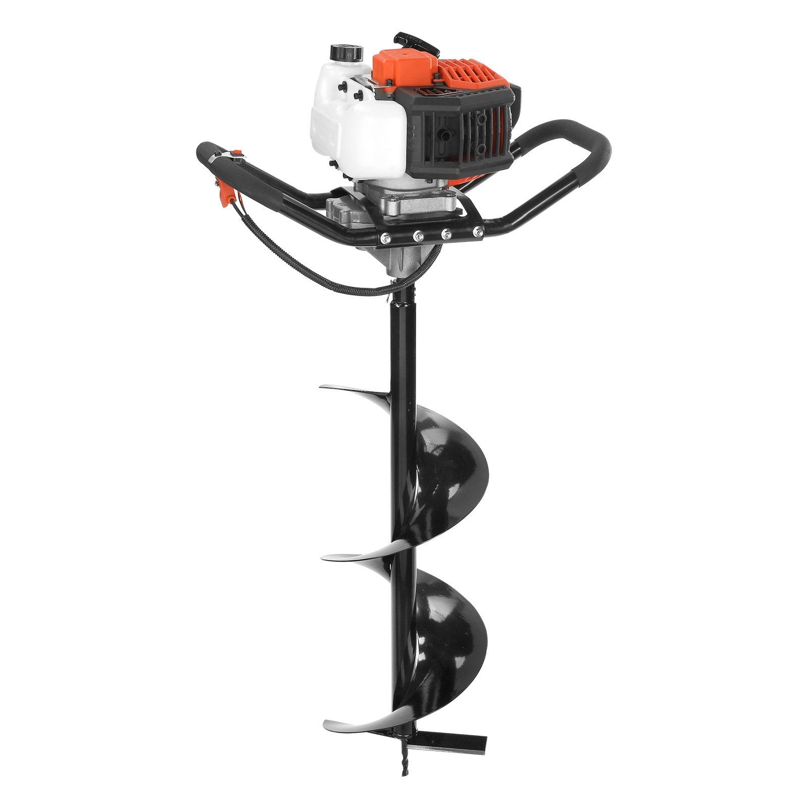 【Summerfinds】VEVOR 52cc Engine Gas Powered Alloy Steel Digger, Quick Shut-Off 1450W Heavy-Duty Post Digging Earth Auger with 6" & 10" Bits, 3 Extension Rods, Abundant Accessories, EPA Listed for Fence Posts, Planting