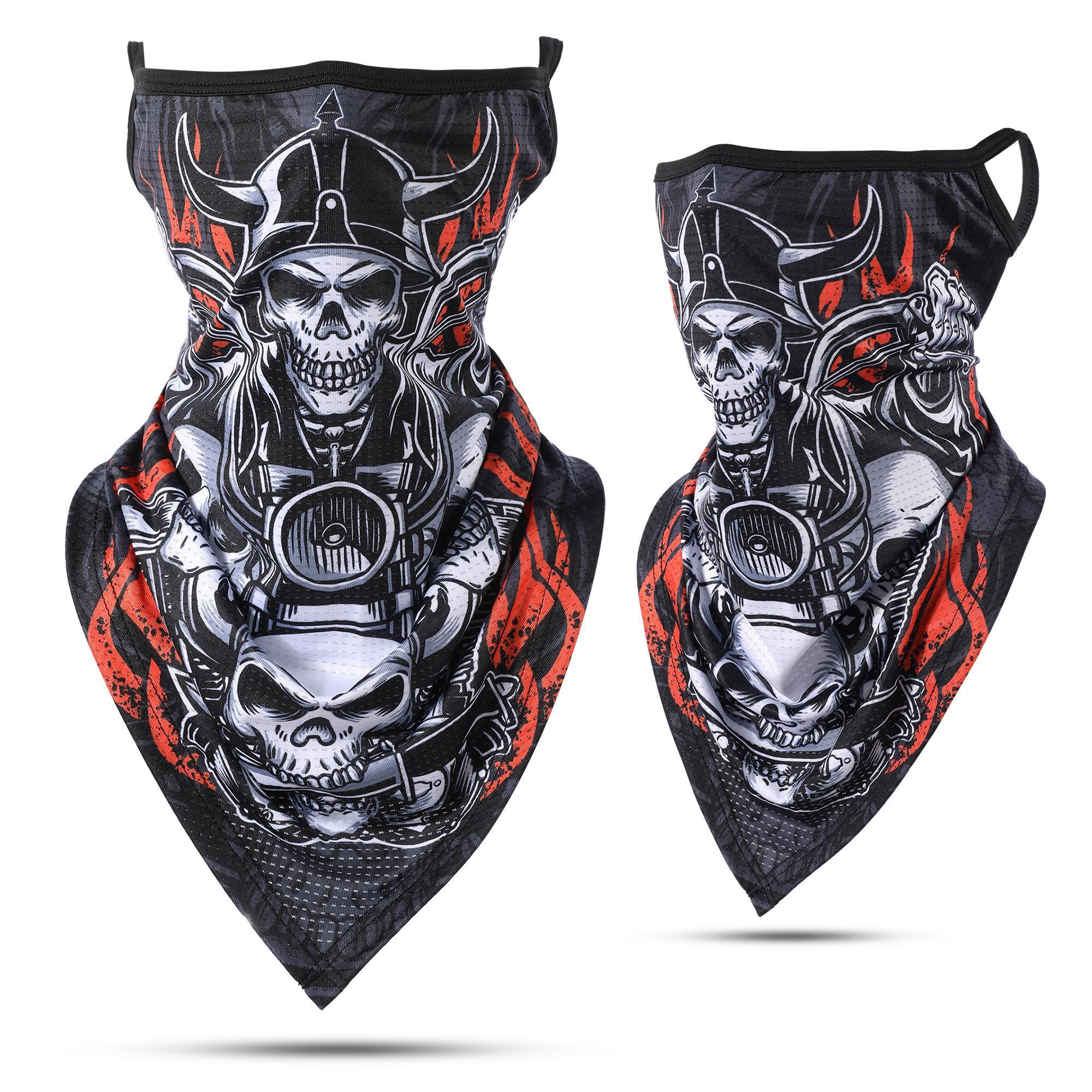 Summer Breathable Bandana Skull Printed Scarf Sun Protection Quick-drying Face Cover Reusable Mask Neck Gaiter Halloween Gift