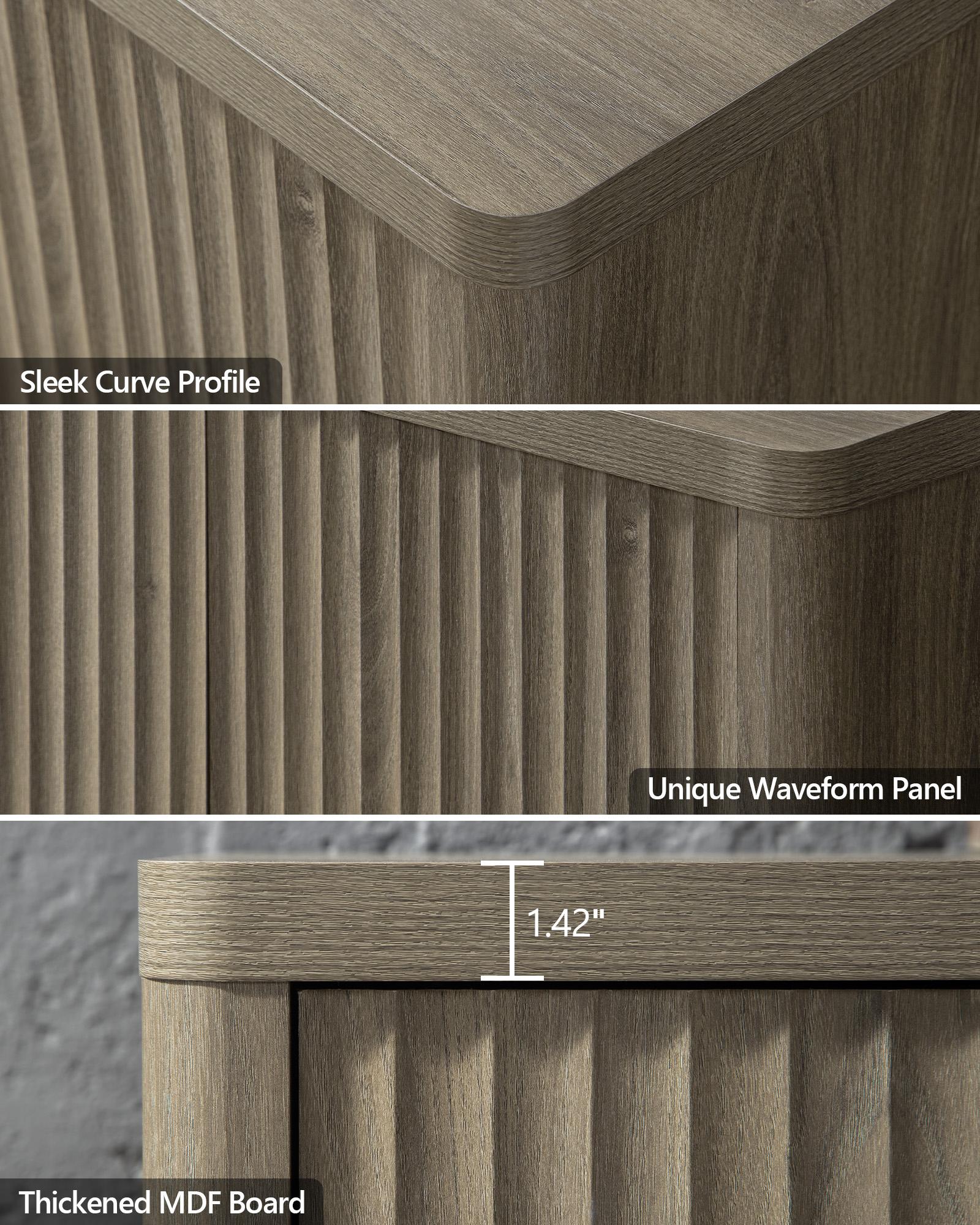 SICOTAS Buffet Cabinet with Storage Sideboard, 34.6" x 15.4" x 34.2" Size Accent Modern Credenza with Doors & Shelves Fluted Media Console Wood Mid Century Coffee Bar Table for Living Room Kitchen Dining Room Hallway, Durable SICOTAS Buffet Cabinet with Storage Sideboard, 34.6" x 15.4" x 34.2" Size Accent Modern Credenza with Doors & Shelves Fluted Media Console Wood Mid Century Coffee Bar Table for Living Room Kitchen Dining Room Hallway, Durable