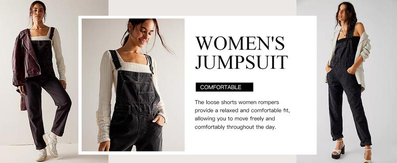 Danedvi Women's Casual Denim Overalls Adjustable Straps Jeans Pants Jumpsuits with Pockets