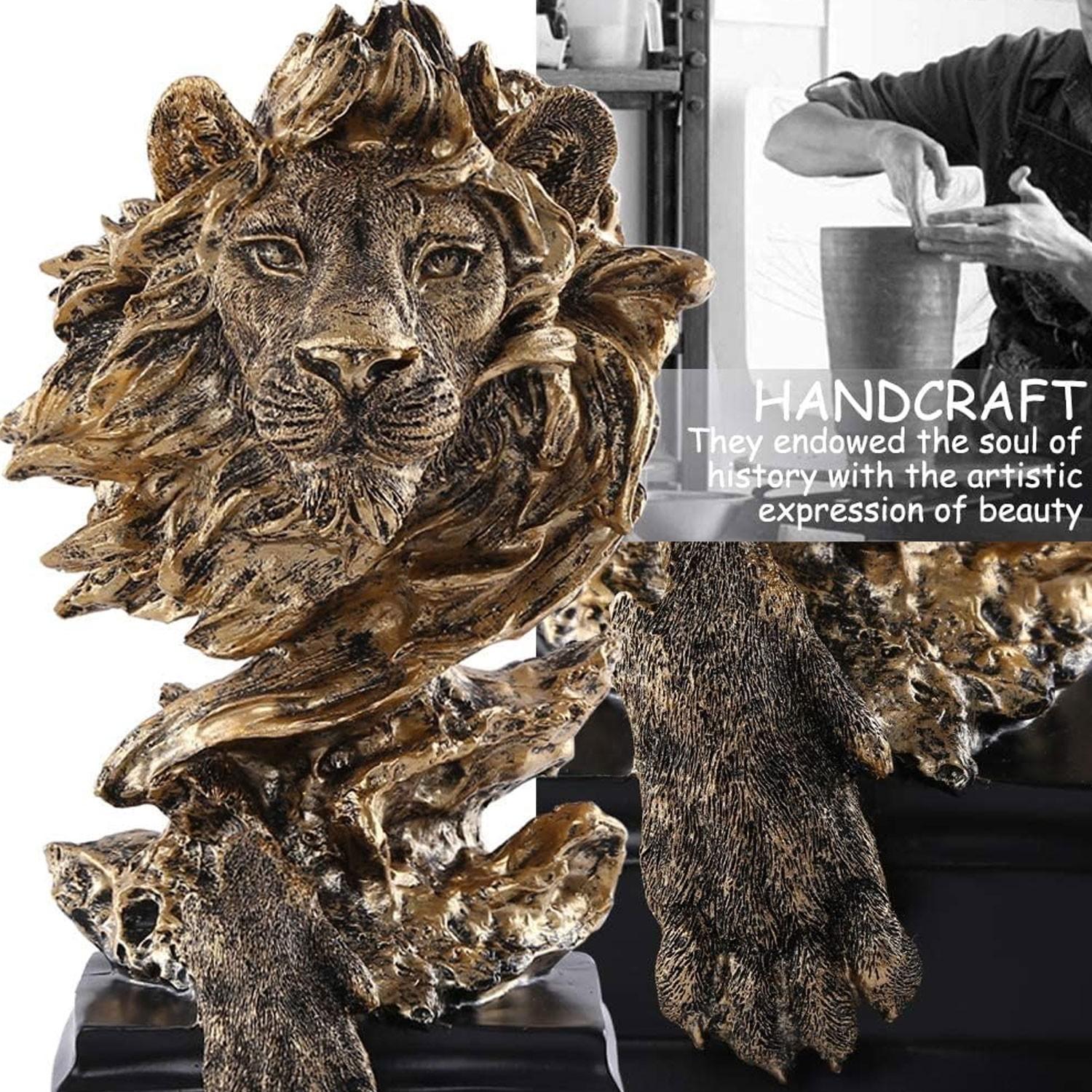 Lion Statue King of Beasts Home Office Living Room Decor, Great Collectible Sculpture, Best Gift for Men, Anniversary Present