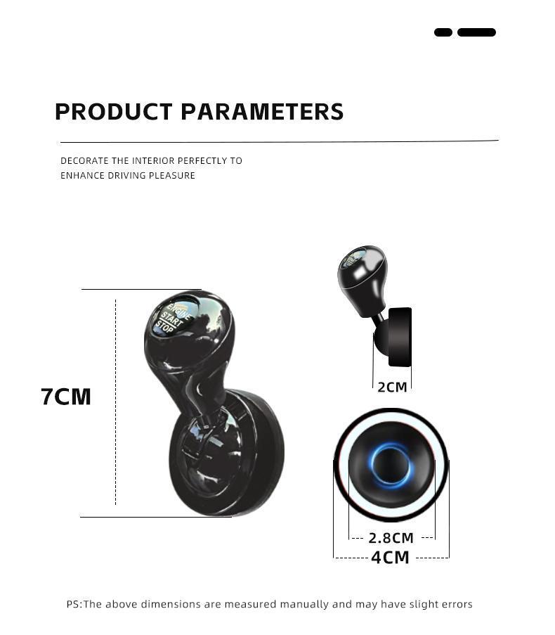 Metal Car Push Start Button Cover - Automotive Interior Protective Gear, 1-Click Lever, Modern Button Look Car Accessories, Auto Accessories Interior