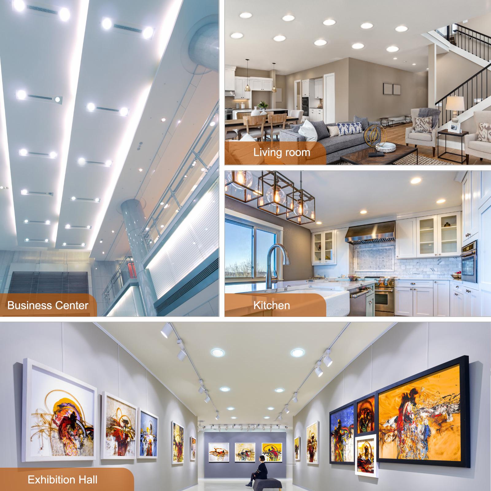 DAYBETTER 6 inch LED Recessed Lighting 5CCT 12W 1050LM Ultra-Thin Ceiling Light with Junction Box Selectable Dimmable Can Light for Kitchen Living Room Bedroom Bathroom