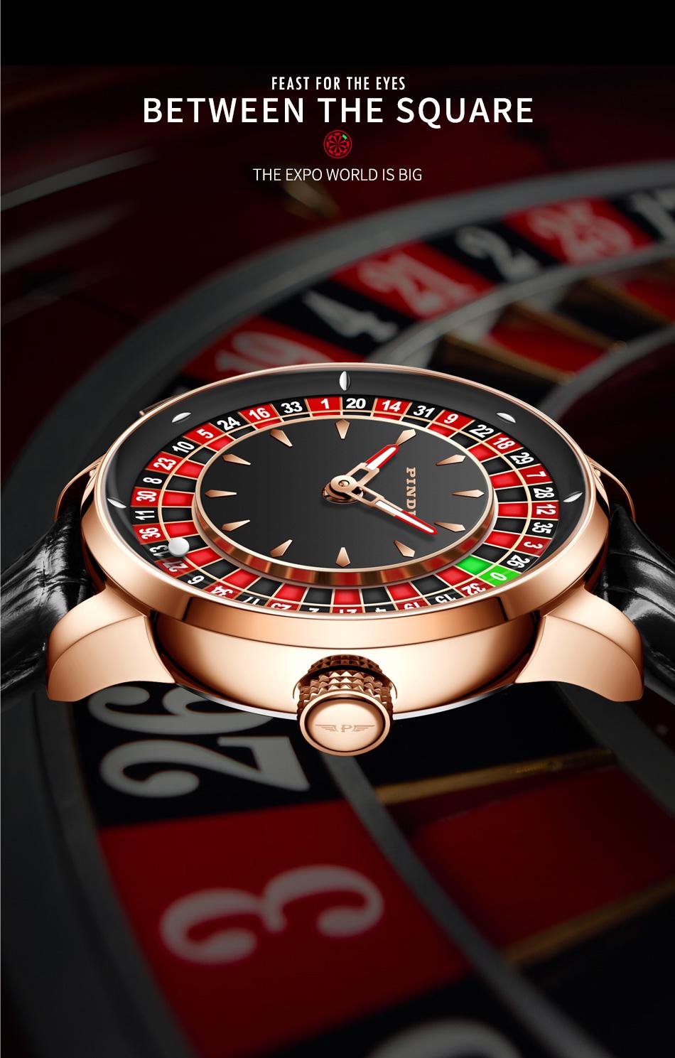 Pindu Hot Sell Luxury Japan Movement Watches Gambling Disk Rotate Mens Jacob co Mechanical NH35 Watch Roulette Casino Watch