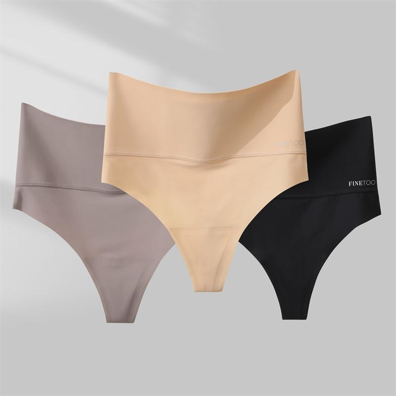 FINETOO Unite Store 4Pcs Underwear For Women High Waisted Comfort Thongs Seamless Lingerie Minimalist Bridal Pants Basic T-back Pants S-3XL Womenswear