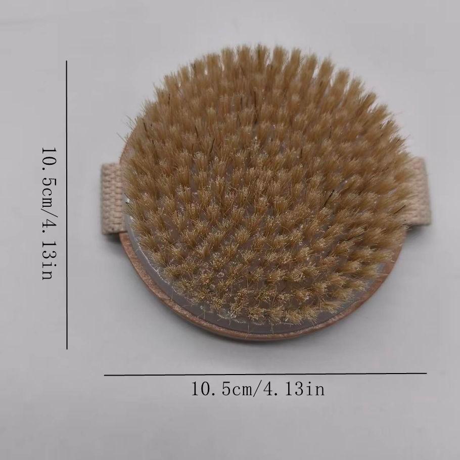 Solid Wood Pig Bristle Bath Brush, Body Dry Brush, Skin Cleaning Brush, Massage Fat Brush, Exfoliating Bath Brush, Natural Hair Brush
