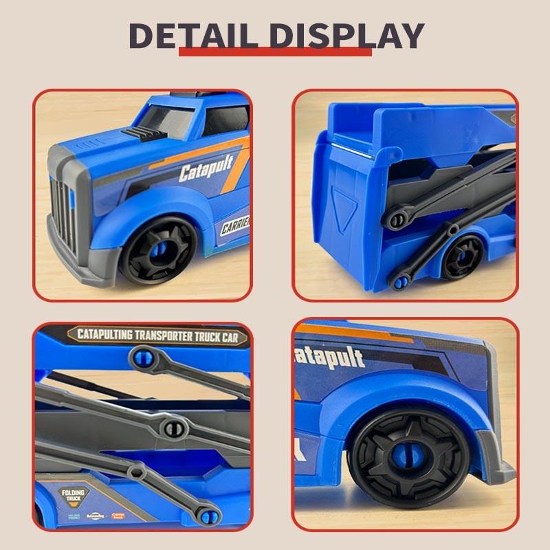 5pcs Deformation Launch Car Set, Foldable Track Vehicle, Storage Cars, Extensible Tracks, Multiple Colors, Boys Toy Gift