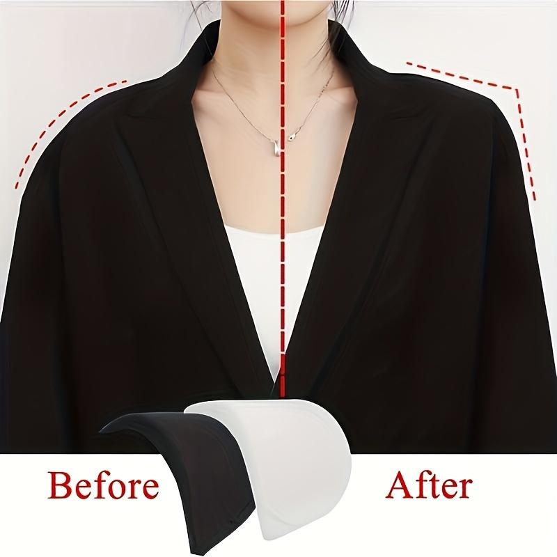 Thickness 1cm / 0.39inch Shoulder Pads Set Polyester Pad for Women Men Teens Sewing Accessories Clothes Set-in Shoulder Pads (2Black + 2 White)